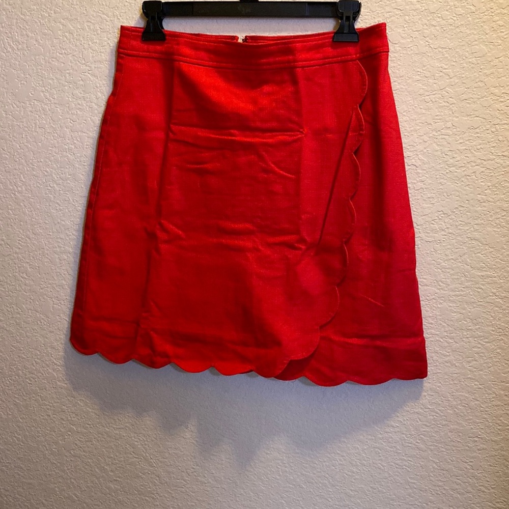 J.Crew size 8 red midi skirt